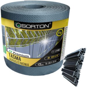 tasma ogrodzeniowa 19 cm x 26 m + klipsy