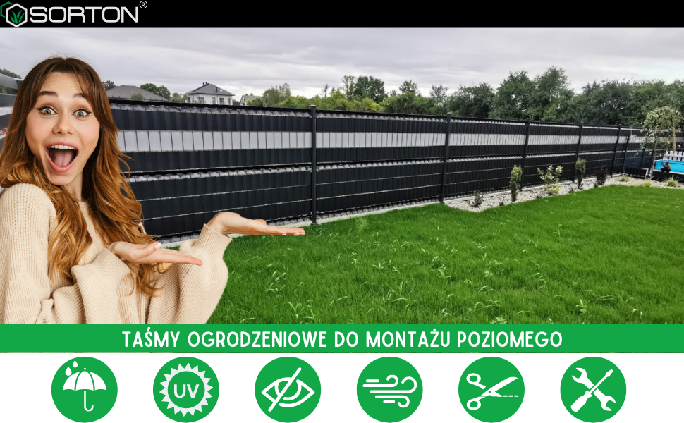 Taśma Panelowa PREMIUM Ogrodzeniowa Na Ogrodzenie 19cm x 26m Orange Skin - obrazek 9